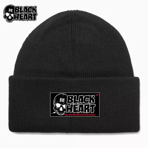 Black Heart Beanie Hat